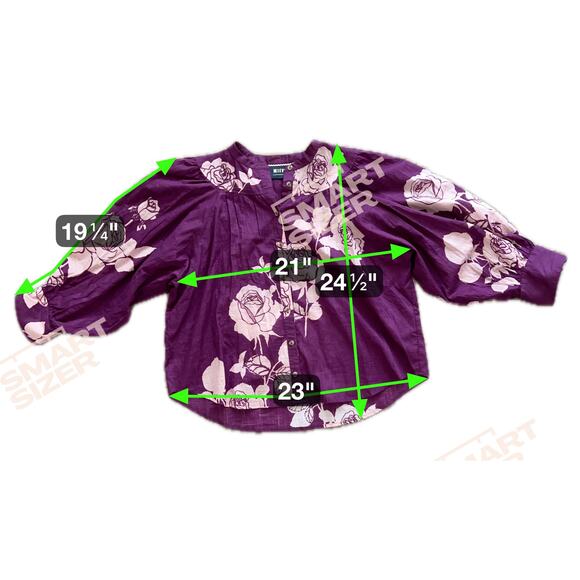 Anthropologie Maeve Women's Blouse Top Shirt Buttondown Dark Purple Floral M - Picture 4 of 8